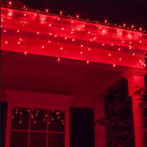 12.5M 292 LED Christmas Icicle Lights - Red